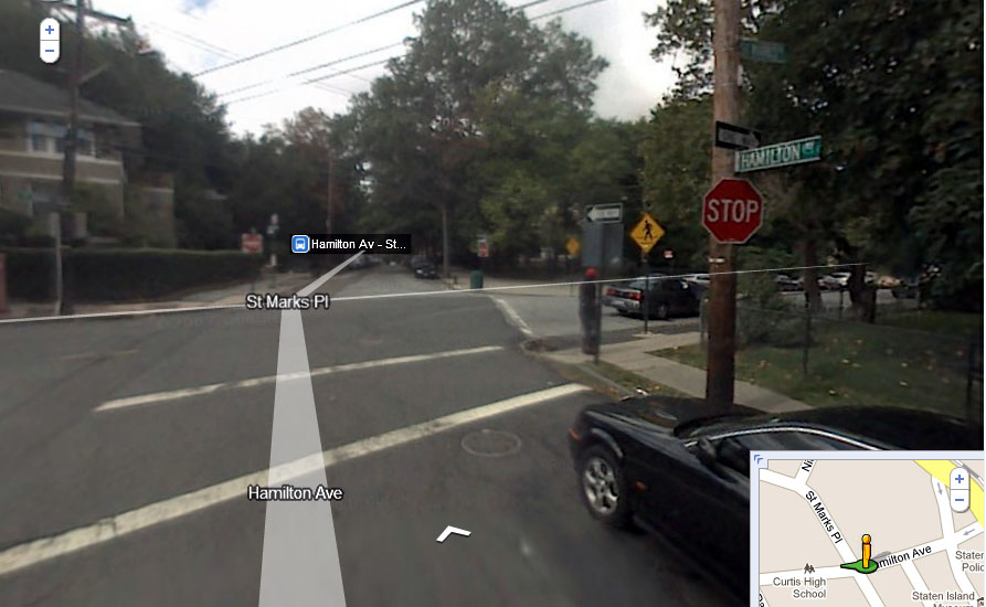 Hamilton Avenue and St Marks Place, Google Street view