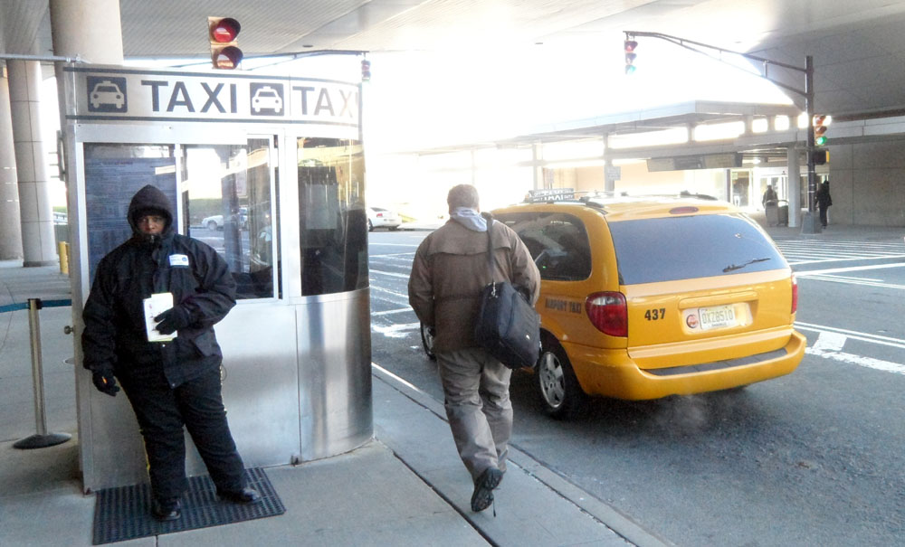 Taxi stand and dispatcher at EWR